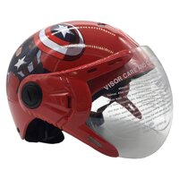 Mũ Bảo Hiểm Trẻ Em Nửa Đầu Có Kính Protec Kitty, Họa Tiết Đội Trưởng Mỹ, An Toàn, Chắc Chắc, Thời Trang - Hàng Chính Hãng - S