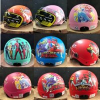 Mũ bảo hiểm trẻ em từ 5 đến 10 tuổi 1/2 đầu cao cấp có kính in họa tiết hoạt hình cực dễ thương - siêu rẻ