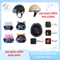 Mũ bảo hiểm trơn 1/2 kính phi công. Nón bảo hiểm nửa đầu nhiềumàu sơn trơn nam nữ siêu cute