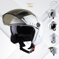 Mũ Bảo Hiểm Trùm Đầu Hai Kính Royce XH01 Trắng Bóng - Lót Tháo Rời – Đủ size M, L, XL – CHÍNH HÃNG – Bảo hành 12 tháng