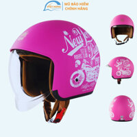 Mũ Bảo Hiểm Trùm Đầu - Kính Âm - Thời Thượng - Royal M139 - Tem V8 Hồng