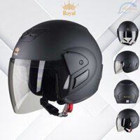 MŨ BẢO HIỂM TRÙM ĐẦU KÍNH CHỐNG CHÓI LÓA ROYAL M01 - Màu Đen Nhám - Vòng đầu 57-59cm - Bảo Hành 12 Tháng