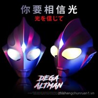 Mũ bảo hiểm Ultraman có điều khiển cảm ứng, mũ Tiga, mặt nạ phát sáng, quà tặng cho biểu diễn, đồ chơi trẻ em mô phỏng Ultraman CO cho bé trai