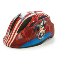 Mũ Bảo Hiểm Xe Đạp Trẻ Em Protec SMILE Họa Tiết Đội Trưởng Mỹ Có Vòng Điều Chỉnh Đầu, Có Đèn Chiếu Hậu An Toàn Phía Sau - Màu Đỏ - S