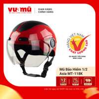 Mũ Bảo Hiểm Xe Máy 1/2 Đầu Asia MT-118K Có Kính, Nón Bảo Hiểm Cho Nam Và Nữ Đi Xe Máy | Vua Mũ Store