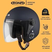 Mũ bảo hiểm xe máy 3/4 Rona R8K có kính màu trà che bụi, mũ freesize phù hợp cho cả nam và nữ