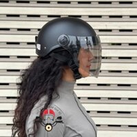 Mũ Bảo Hiểm Xe Máy Nửa Đầu GRS A33K Nón Có Kính Chắn Gió Dài Ngăn Bụi Hiệu quả, Kính Chống Tia UV.