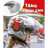 MŨ BẢO HIỂM Zeus 613B TẶNG KÈM MÁI CHE (Có thể mua thêm hàm lắp rời) - Nón 3/4 Zeus 613B