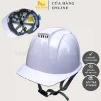 Mũ bảo hộ lao động COV A001 có lỗ thoát khí, Nón bảo hộ lao động thông hơi lót xốp màu trắng