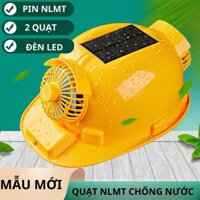 Mũ bảo hộ lao động gắn quạt tích hợp pin chạy năng lượng mặt trời.Mũ có hai 2 quạt + đèn pin trước ( mũ nặng 600gram)
