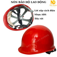 Mũ bảo hộ lao động kiểu nhật màu đỏ HPN01, Nón bảo hộ lao động kỹ sư có lót xốp cách điện