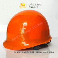 Mũ bảo hộ lao động kiểu nhật lót xốp N01 nhựa ABS cao cấp,  Nón bảo hộ lao động Nhật Dương màu cam