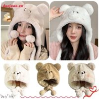 Mũ Bảo Vệ Tai DUOJUAN, Mũ Gấu Phấn Ấm Áp Dày, Bảo Vệ Tai Chống Gió Thời Trang Làm Dày Sang Trọng Mũ Unisex