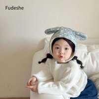 Mũ bảo vệ tai FUDESHE, Mũ bịt tai cho bé mùa đông dày dặn, Mũ Cotton chống gió in hoa cổ điển Lei Feng cho trẻ sơ sinh Tập đi