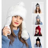 Mũ bảo vệ tai thỏ mới nhung Lei Feng công chúa đi xe đạp gió học sinh