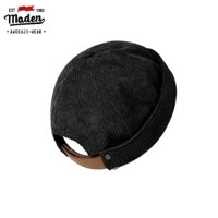 Mũ beanie MADEN vải nhung tăm phong cách công nhân retro thu đông cao cấp cho nam