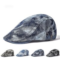 Mũ beret Vải denim Phong Cách retro