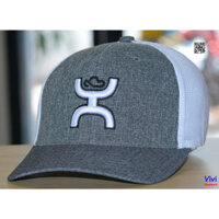 Mũ bít đuôi lưới Hooey Heathered Cayman Flex Hat,nón lưỡi trai pít đuôi thời trang thể thao 2 màu xám trắng {Hình Thật}