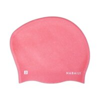Mũ bơi dành cho tóc dài hiệu Nabaiji kín nước màu hồng  Yuri Sports