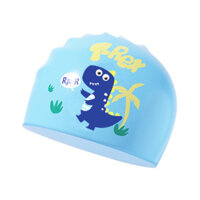 Mũ bơi, mũ bơi silicon, mũ bơi cho bé chống nước che tai, không ướt tóc họa tiết hoạt hình dễ thương - Khủng long T-rex