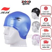 Mũ bơi nữ trùm tóc dài JIEJIA bịt tai che tai , mũ bơi Silicone cao cấp siêu mềm an toàn cho tóc - ZOKO SPORT