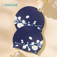 Mũ Bơi Silicon BANGSHE, Mũ Bơi Co Giãn Hoa Hồng, Mũ Bơi Đi Biển Tóc Dài Nhẹ Thoáng Khí In Hình Mũ Bơi Phụ Kiện Bơi
