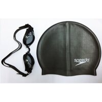Mũ bơi Speedo silicone đen