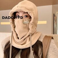 Mũ Bomber chống gió DADOMYD, Mũ đi xe đạp mùa đông bằng sợi Acrylic lông cừu, Áo yếm thể thao ngoài trời có dây rút