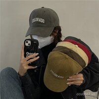 Mũ bóng chày có chữ phiên bản Hàn Quốc, mũ duckbill retro đa năng, phong cách đường phố mùa thu đông, mũ unisex, làm thon gọn khuôn mặt, thời trang