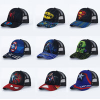 Mũ bóng chày dành cho nam và nữ ngoài trời thoáng khí che nắng Mũ chống nắng Người nhện Iron Man Batman mũ đạt đỉnh