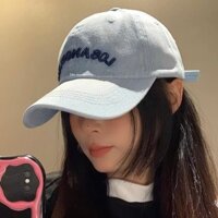 Mũ bóng chày denim cho phụ nữ, phong cách Hàn Quốc, mũ rộng vành đa năng, mũ duckbill, nổi tiếng trên mạng, phong cách Nhật Bản, mũ mềm, chu vi đầu lớn, mũ duckbill làm thon gọn khuôn mặt