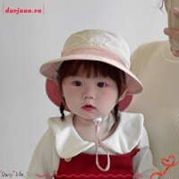 Mũ bóng chày DUOJUAN, Bông có tai Mũ chống nắng trẻ em, Kawaii Lớn Cornice Hoạt hình Bunny Kem chống nắng đạt đỉnh Mũ mùa xuân hè