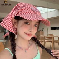 Mũ Bóng Chày Kẻ Sọc FUJIOU, Mũ Bandana Thêu Phong Cách Hàn Quốc, Bông Thời Trang Vintage Chống Nắng Chữ Khăn Trùm Đầu Mũ Bên Biển