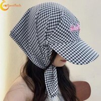 Mũ Bóng Chày Kẻ Sọc RADIANTFLASH, Mũ Bandana Thêu Phong Cách Hàn Quốc, Phụ Kiện Trang Phục Cotton Nơ Tóc Chữ Khăn Trùm Đầu Mũ Bên Biển