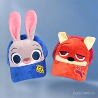 Mũ bóng chày Nick cos hình thỏ Judy Mũ lưỡi trai hình thú điên tai sang trọng dễ thương hoạt hình