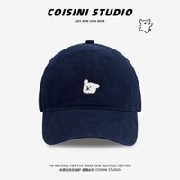 Mũ bóng chày thêu chó Hàn Quốc, mũ rộng vành giảm cân