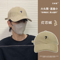 Mũ bóng chày vải nhung nam mũ mùa xuân thu Mũ Lưỡi Trai khoét sâu rộng vòng đầu to mẫu mới Nam Mùa Đông