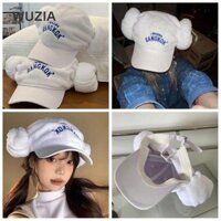 Mũ bóng chày Xông hơi WUZIA, Mũ bóng chày thêu chữ chống nắng thoáng khí, Quà tặng sáng tạo mùa xuân mùa hè Khăn màu trắng Mũ bóng chày Cắm trại ngoài trời