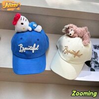 Mũ bóng chày ZOOMING, Mũ lưỡi trai Hello Kitty Lotso, Mũ chống nắng búp bê sang trọng có thể điều chỉnh chống nắng bằng vải Cotton