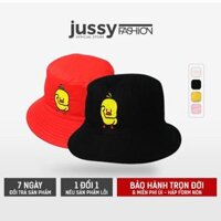 Mũ Bucket 1 Mặt Thêu Hình Vịt Con Đáng Yêu Chất Vải Kaki Thoáng Mát Kiểu Dáng Nón Tai Bèo Nam Nữ Thời Trang - ĐEN