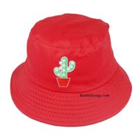 Mũ bucket cây xương rồng mũ bucket vành nhỏ phù hợp cả nam và nữ - Màu Đỏ