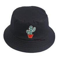 Mũ bucket cây xương rồng mũ bucket vành nhỏ phù hợp cả nam và nữ - Màu Đen