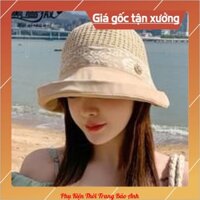 Mũ bucket đính đá dầy dặn gấp gọn chống nắng thời trang nữ hàn quốc