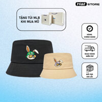 Mũ bucket HAT STORE VN vải cotton dày dặn thêu logo hình thỏ dễ thương, Nón bucket cao cấp phong cách Hàn Quốc