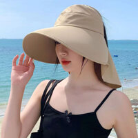Mũ bucket hở chóp, mũ chống nắng chống tia UFP50+ có nút đeo khẩu trang thời trang vải mềm Uzzlang Hàng Loại 1