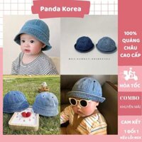 Mũ bucket jean vành nhỏ cho bé phong cách Hàn Quốc Panda Korea
