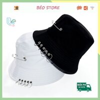 Mũ bucket nam nữ khuyên, nón tai bèo thời trang unisex đẹp cho giới trẻ 2 màu đen, trắng