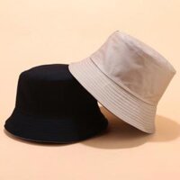 Mũ bucket nhiều màu Beeblanc vành nón tai bèo tròn 2 mặt thời trang phong cách unisex nam nữ - Kem - Đen