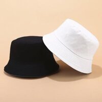 Mũ bucket nhiều màu Beeblanc vành nón tai bèo tròn 2 mặt thời trang phong cách unisex nam nữ - Trắng - Đen