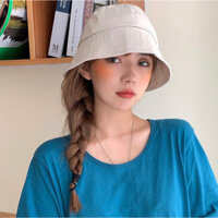 Mũ Bucket Rộng Vành, Nón Bucket Vải Trơn Dạo Phố Đi Biển Cá Tính MD02 - Trắng